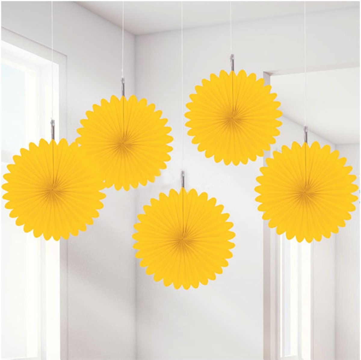 Waaiers Mini Geel - 5 stuks