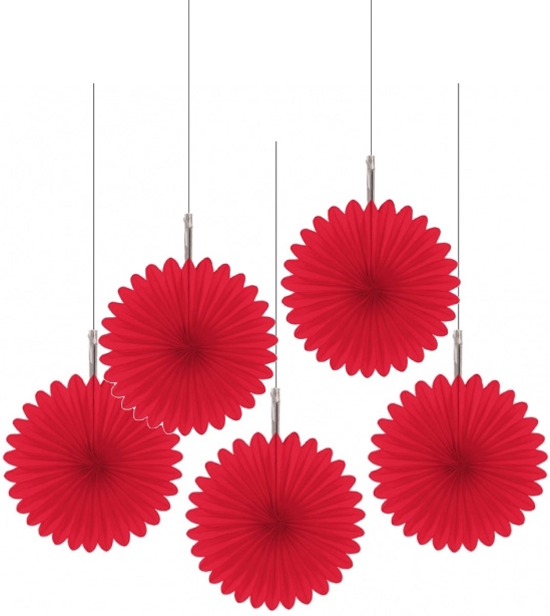 Waaiers Mini Rood - 5 stuks