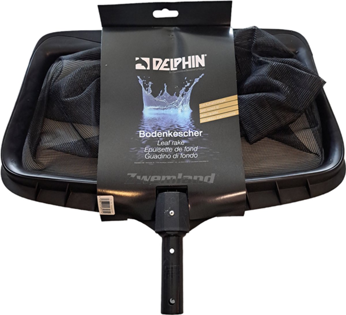 Delphin Bodemschepnet zwart kunstof