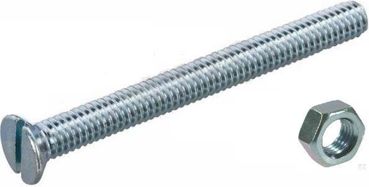 metaalschroeven platkop verzinkt m6x30mm
