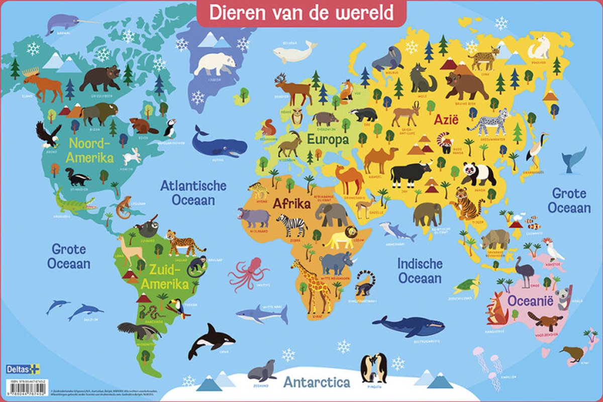 Educatieve onderleggers - Dieren van de wereld