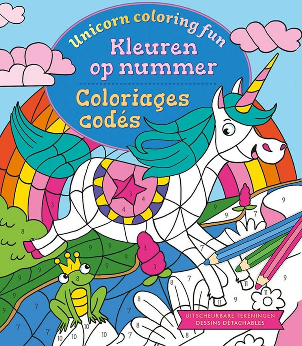 Unicorn coloring fun - kleuren op nummer - Kleurboek - Deltas - 6 jaar