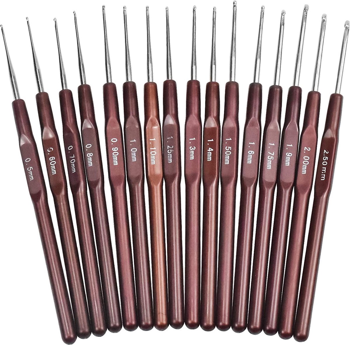 Haaknaalden - Zinaps gehaakte haken 16 stuks metalen aluminium haak haak set lichtgewicht haak breinaalden marker naald set voor naaimachine garen Alle patronen en wol typen doilies babykleding (WK 02134)