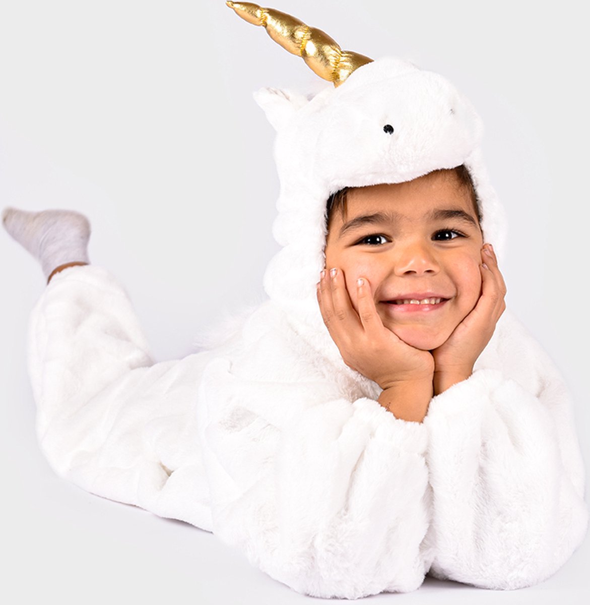 DEN GODA FEN - Verkleedkledij jumpsuit unicorn - eenhoorn - maat 104, 3-4 jaar