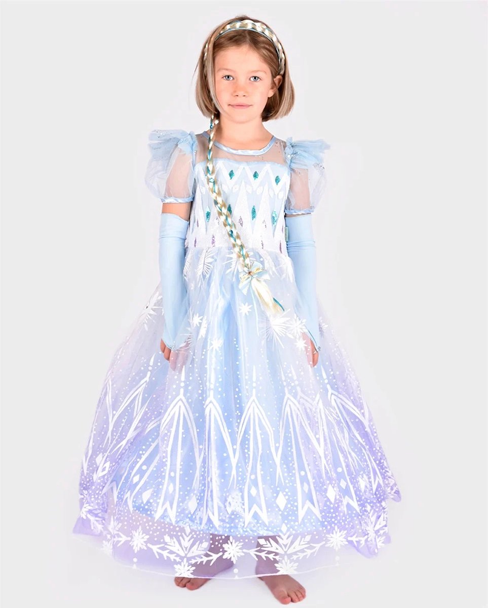 DEN GODA FEN - Verkleedkledij jurk Frozen prinses - Ijskoningin - maat 110-116, 4-6 jaar