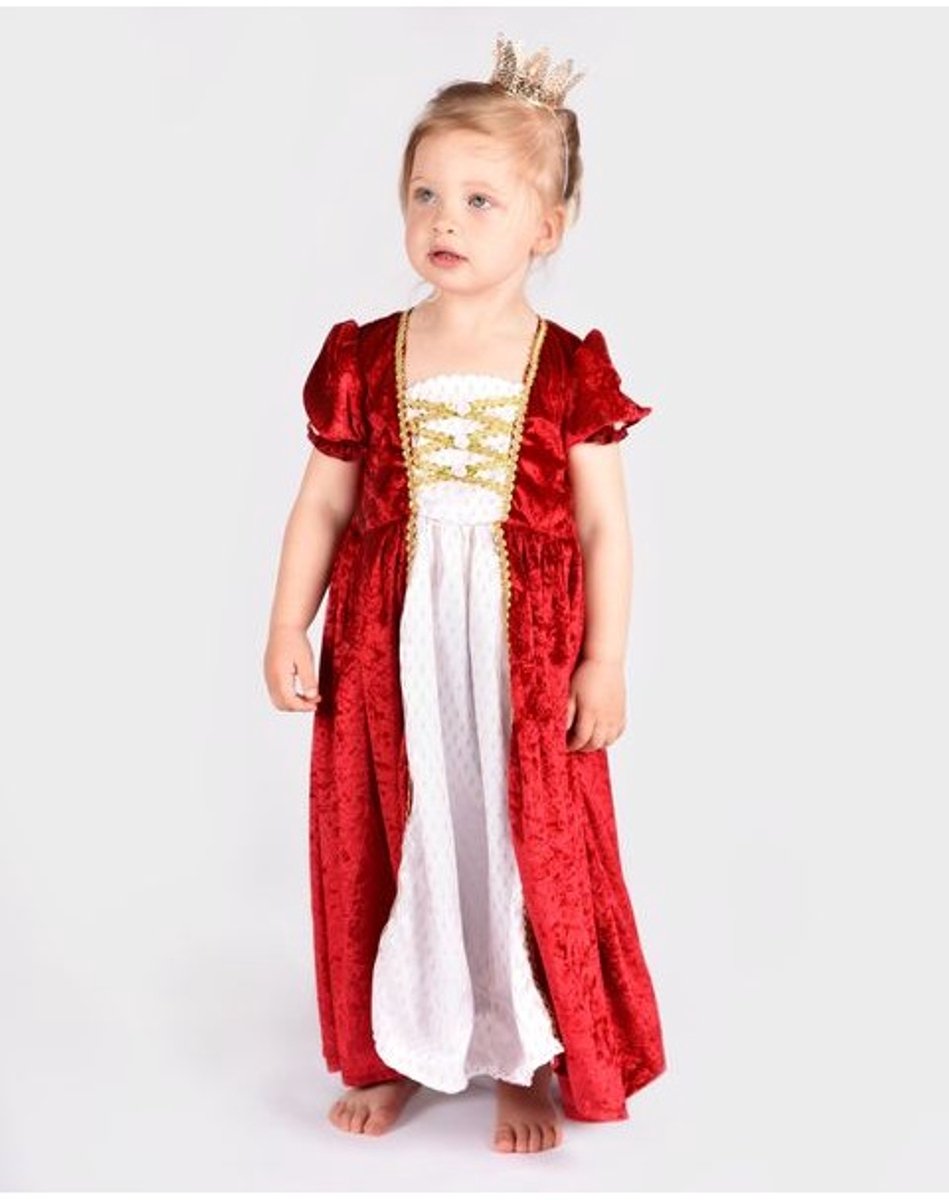 Den Goda Fen prinsessenjurk rood fluweel verkleedjurk 110-116 4-6 jaar.
