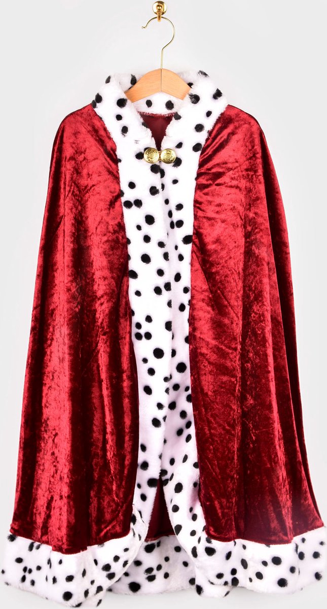 Den Goda Fen verkleedcape koning rood fluweel 98-128 3-8 jaar speelgoed.