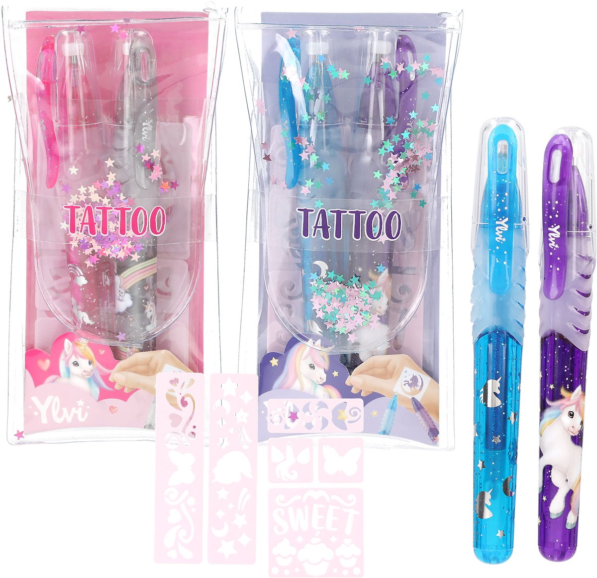 Depesche - Ylvi tattoo glitter gelpennen - 1 set