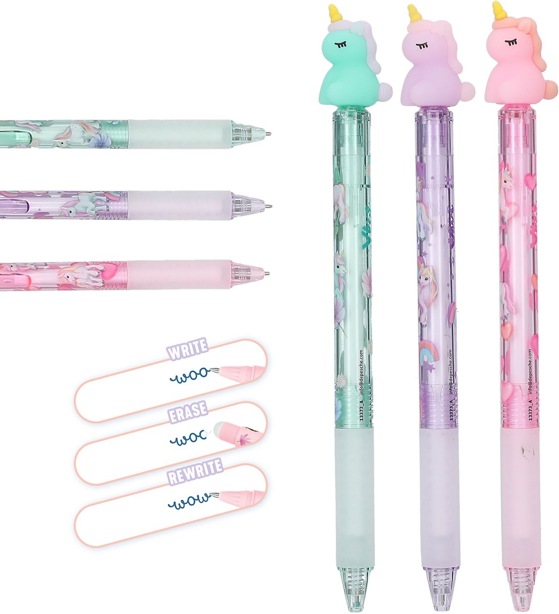 Depesche - Ylvi uitgumbare gelpen met eenhoorn - 1 stuk