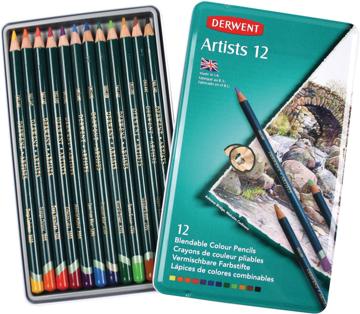 Derwent Artist potloden assorti in blik 12 stuks