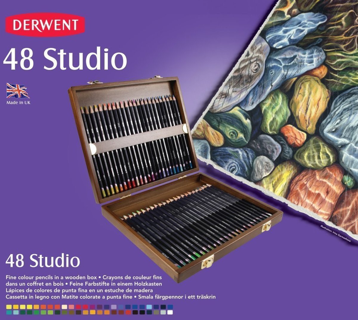 Derwent Studio Potloden in houten kist 48 stuks