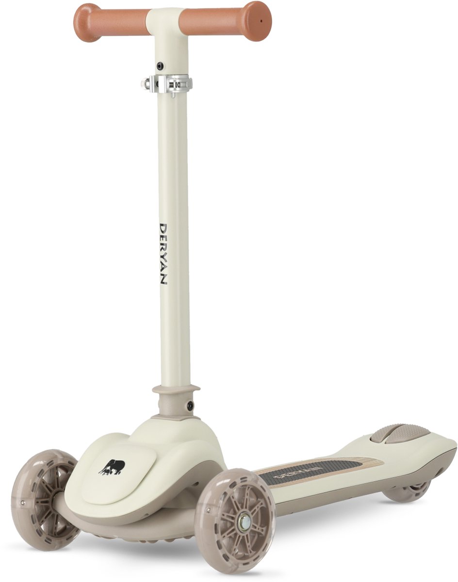 Deryan Harvey Kinderstep step 3 wielen - leeftijdsgroep 3+ - max 50kg - LED verlichting in de wielen - hoogte verstelbaar 65-70-75-80 cm - Grijs