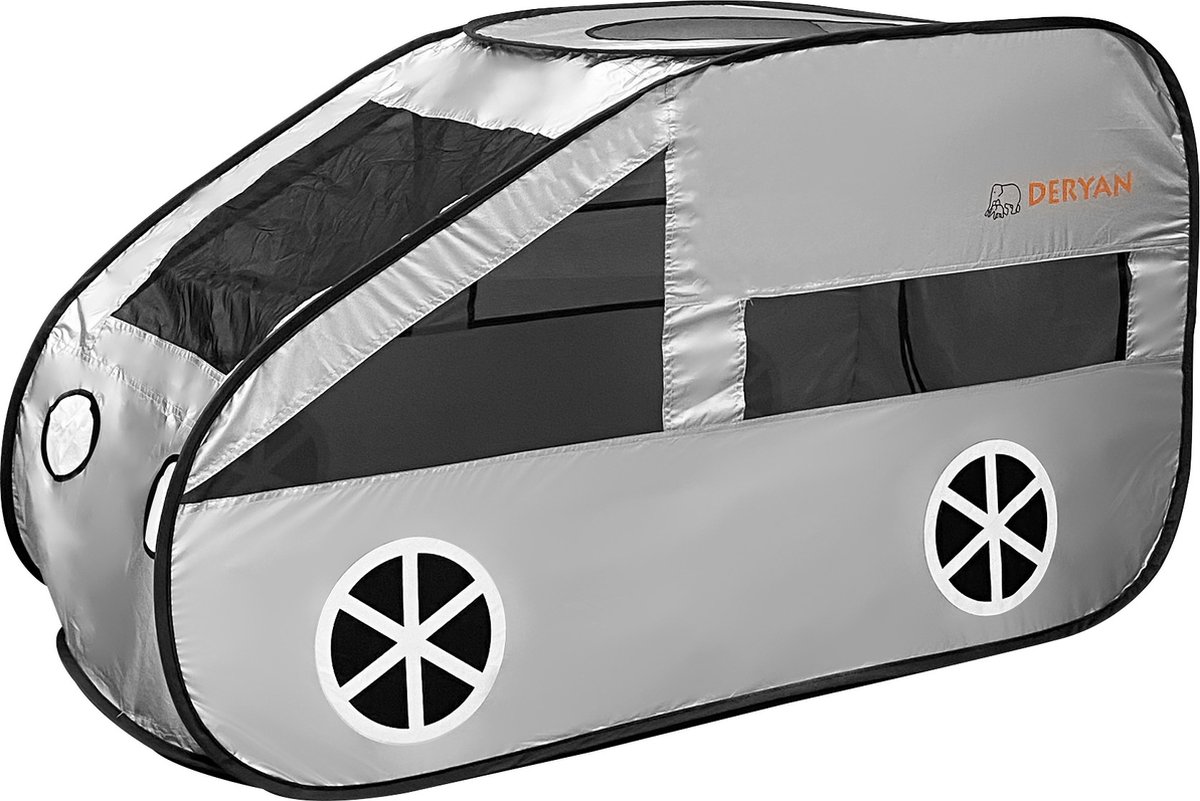   Luxe Pop up Auto   Ballenbak - Met 60 gekleurde ballen - Zilver