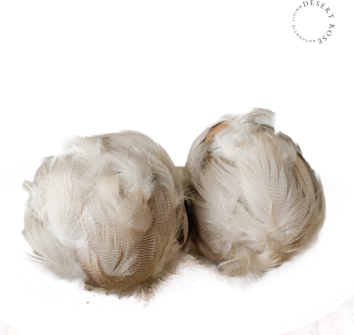 Handgemaakte Paaseieren veren grijs set van twee - Paasdecoratie voor schaal