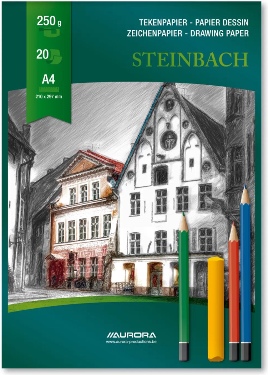 Tekenblok Aurora A4 20v 250gr Steinbach papier