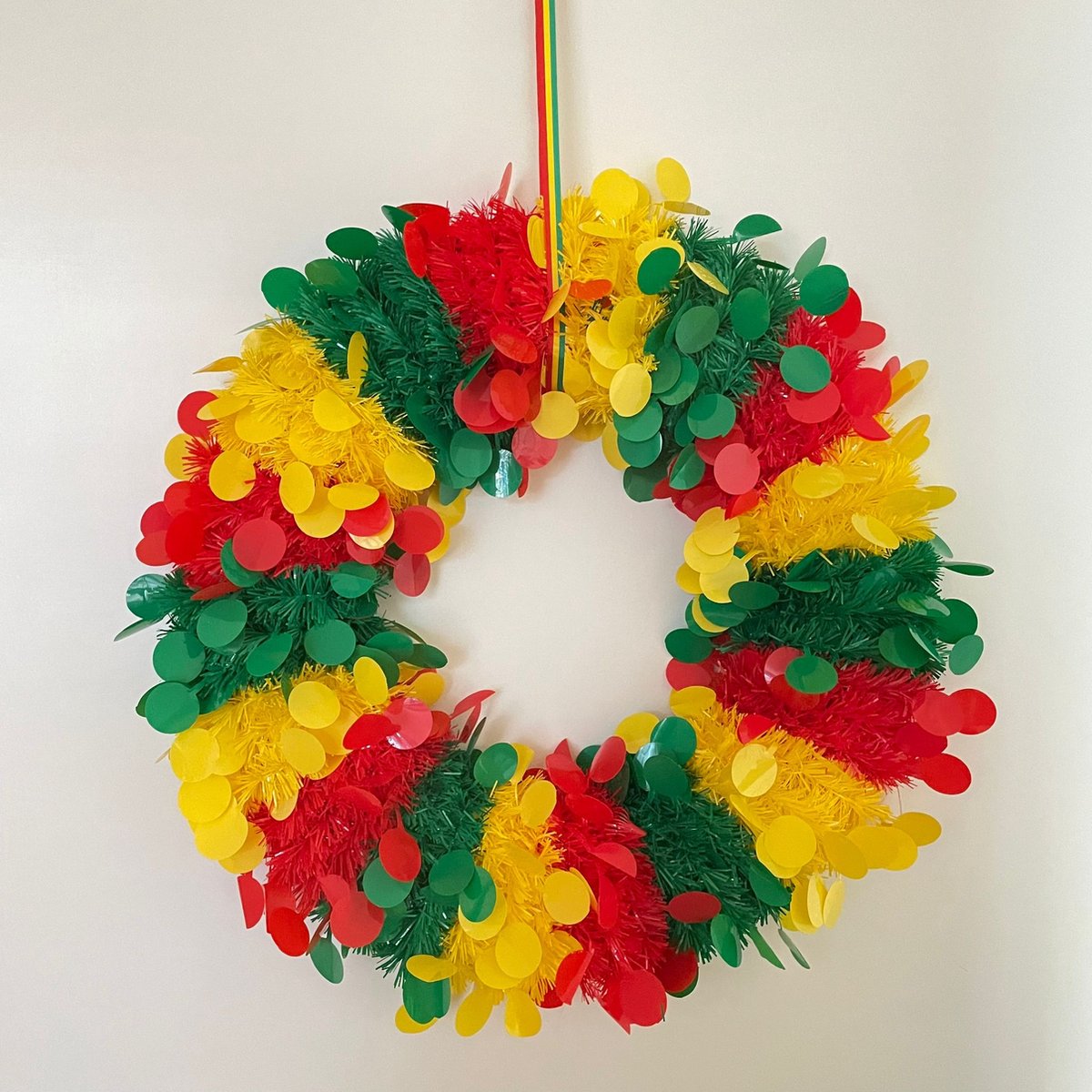 Deurkrans Carnaval - Rood Geel Groen - Carnaval - Vastelaovend - Carnaval decoratie - Carnaval accessoires - Carnaval versiering - Limburg