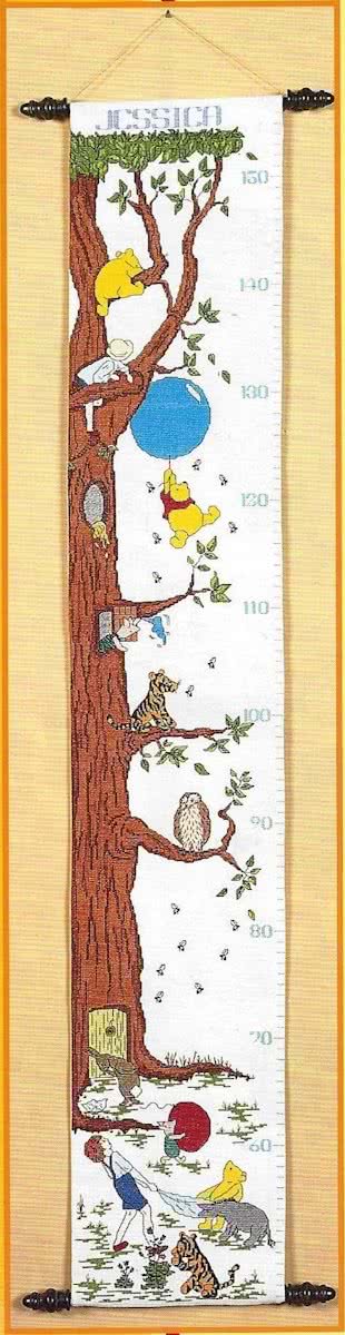 borduurpakket H8 winnie the pooh classic, groeimeter/meetlat