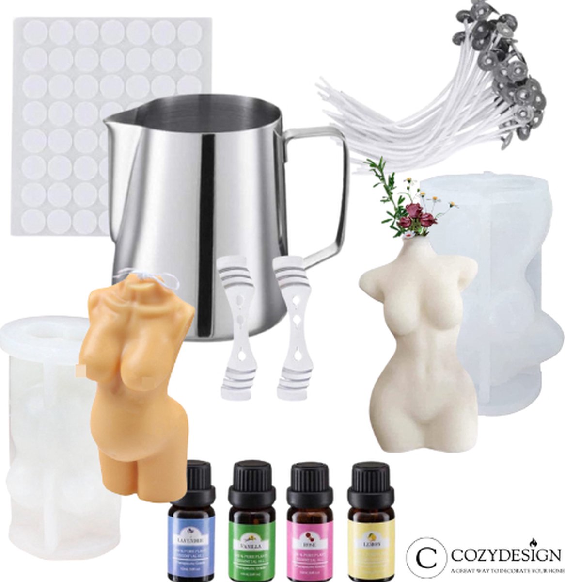 Kaarsen maken set - Kaars maken - DIY kaarsen maken - Vrouw lichaam - Zwangere vrouw- Hobby en creatief - Siliconen mal - Gips gieten - Zeep maken - Cakevorm - Vrouwen lichaam