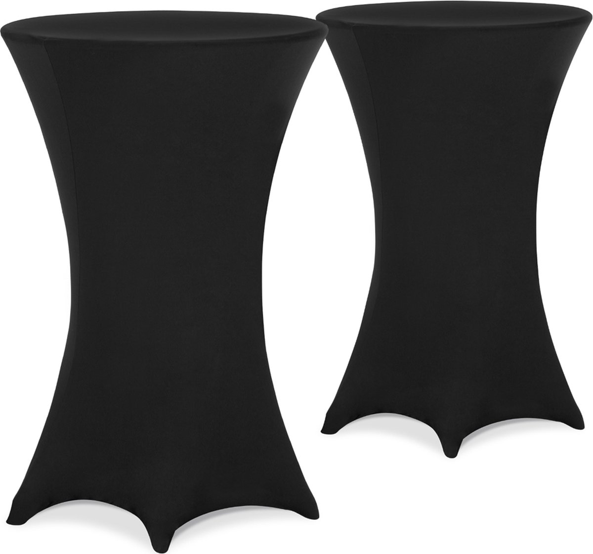   2x   Statafel - Ø70-75cm 30°C Wasbaar – Zwart