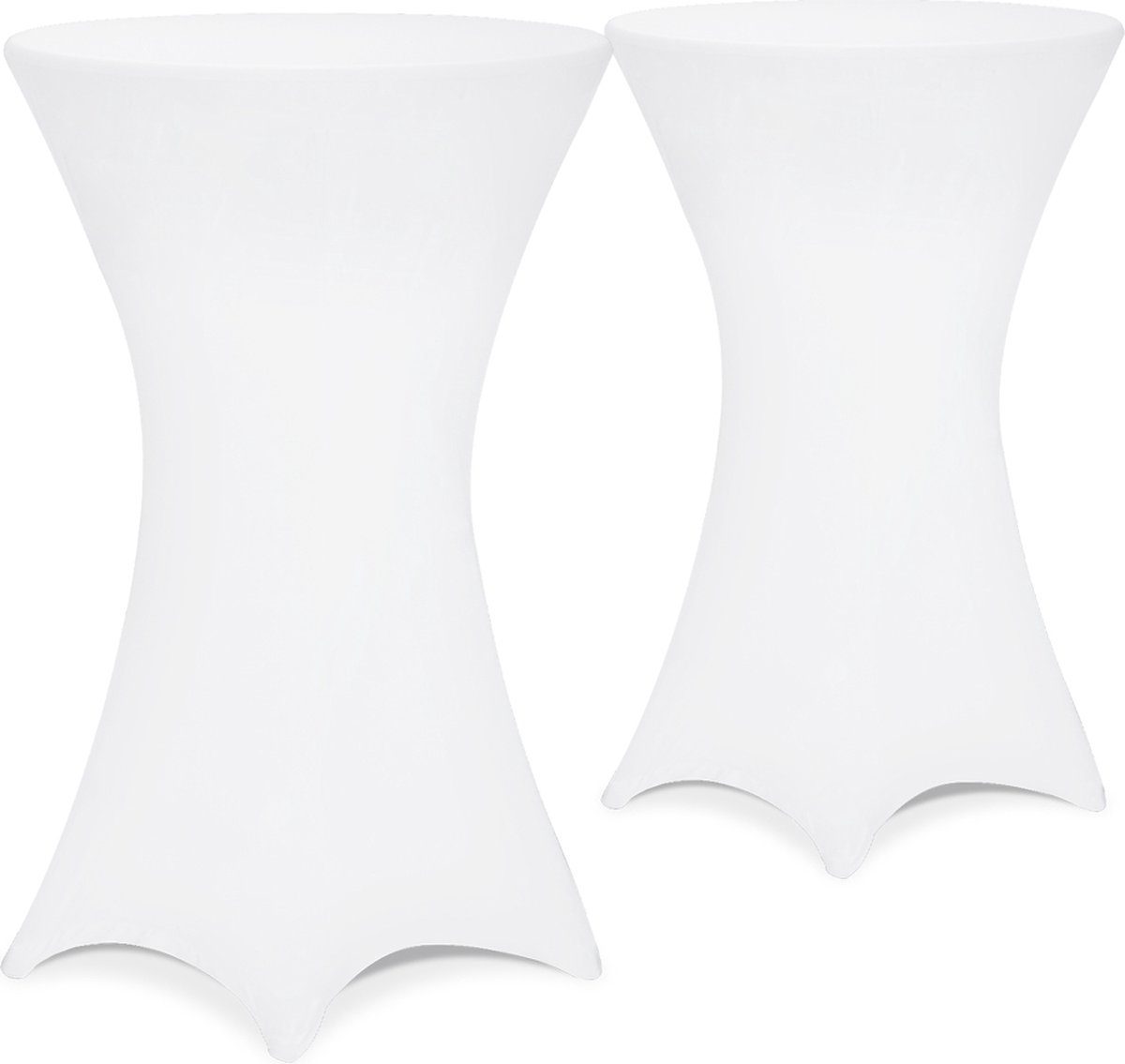   2x   Statafel - Ø80-85cm 30°C Wasbaar – Wit