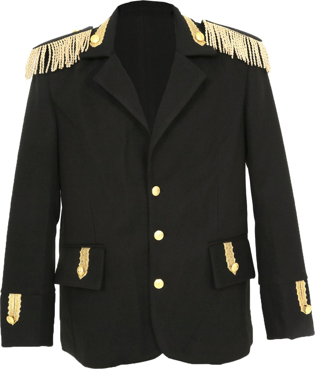 Di Bartelomeo Carnavalsjas heren zwart - Luxe - Maat 46 - Carnavalskleding Heren - Carnaval