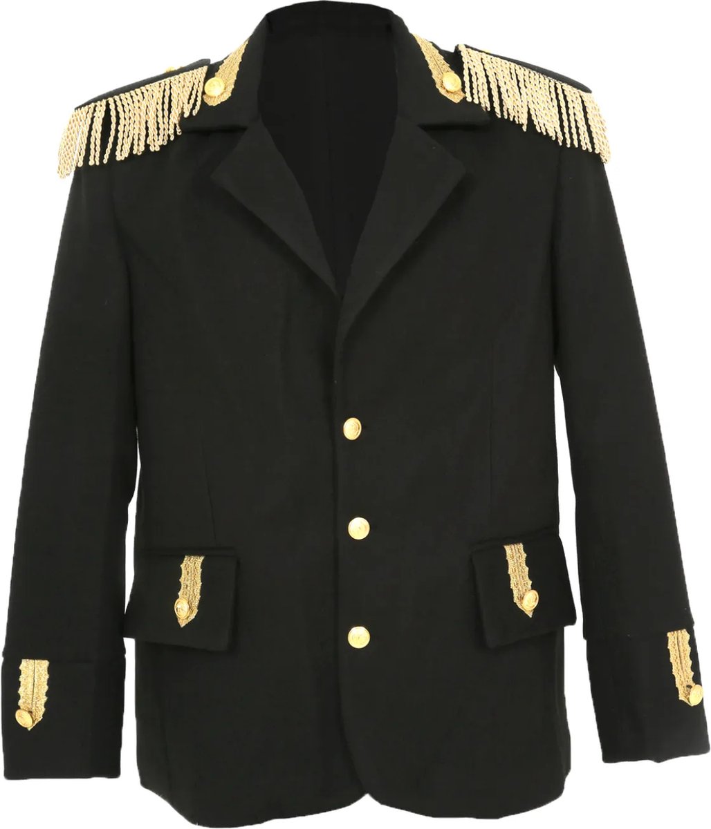 Di Bartelomeo Carnavalsjas heren zwart - Luxe - Maat 54 - Carnavalskleding Heren - Carnaval