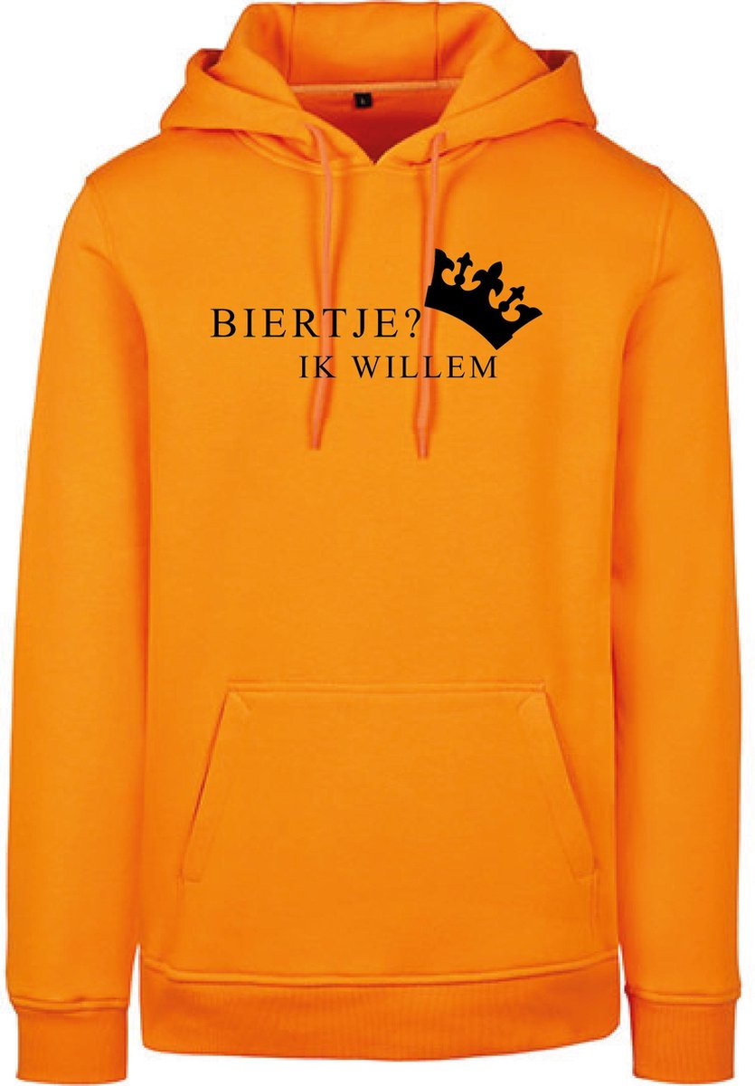 Hoodie Biertje-Oranje - Zwart-L