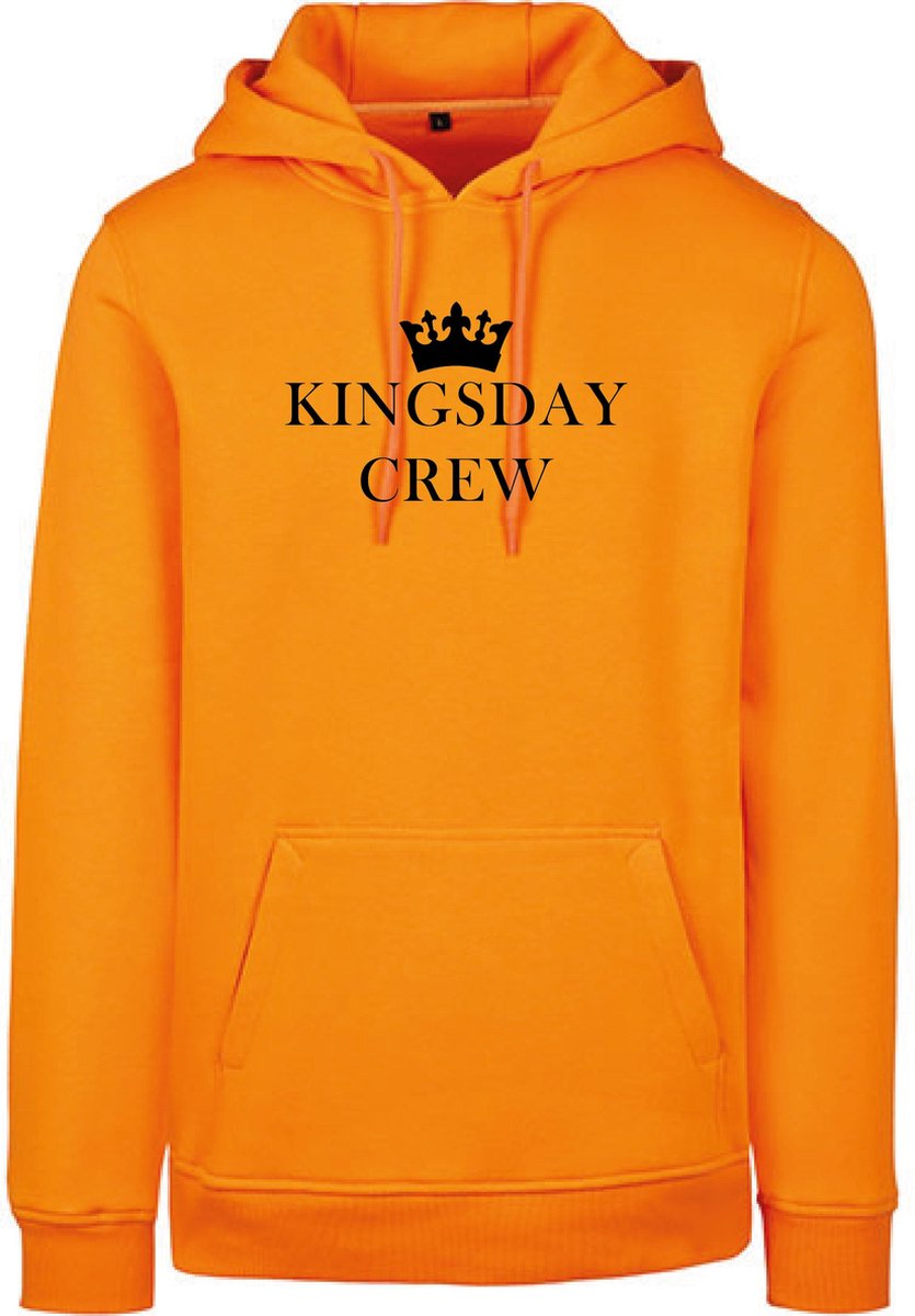 Hoodie Crew-Oranje - Zwart-L