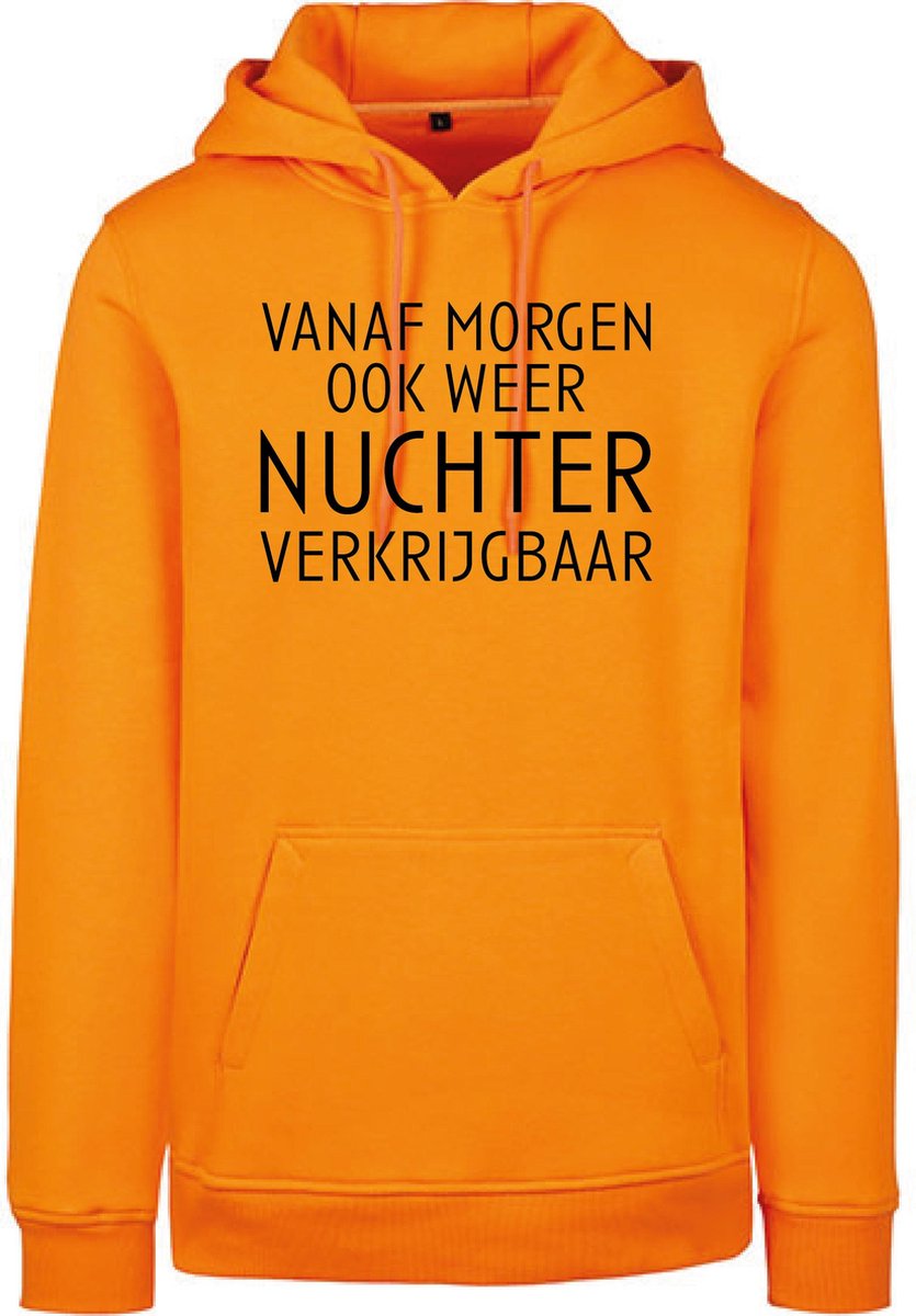 Hoodie Nuchter-Oranje - Zwart-XS