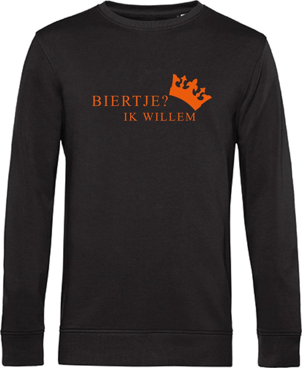 Sweater Biertje-Zwart - Oranje-M