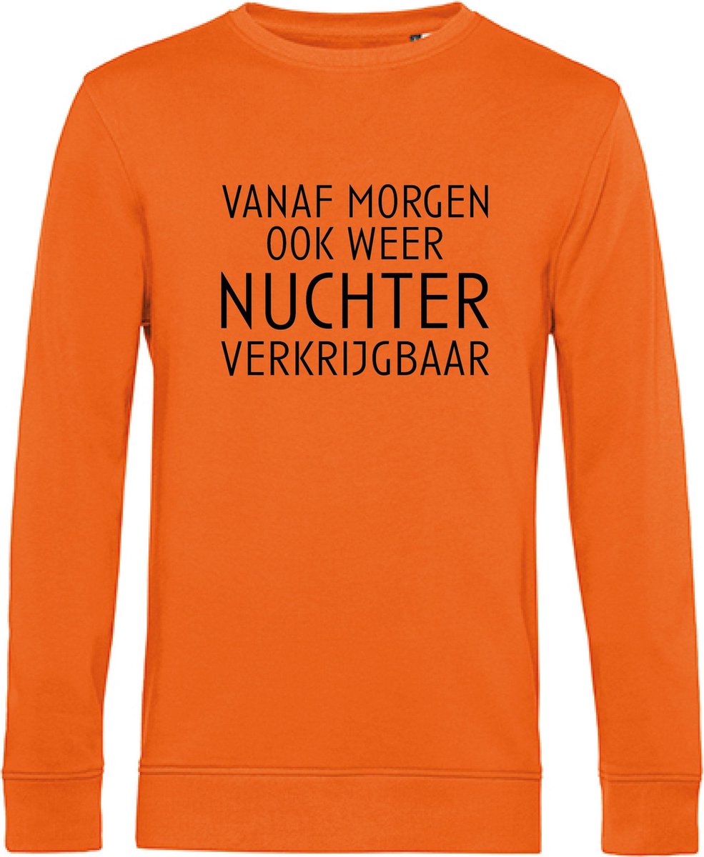 Sweater Nuchter-Oranje - Zwart-L