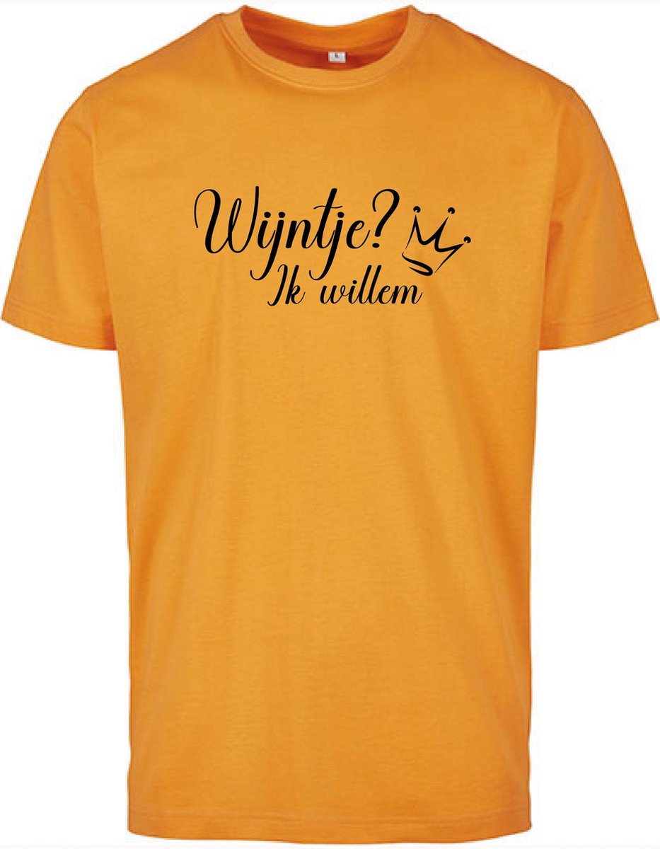 T-Shirts Heren Wijntje-Oranje - Zwart-XL