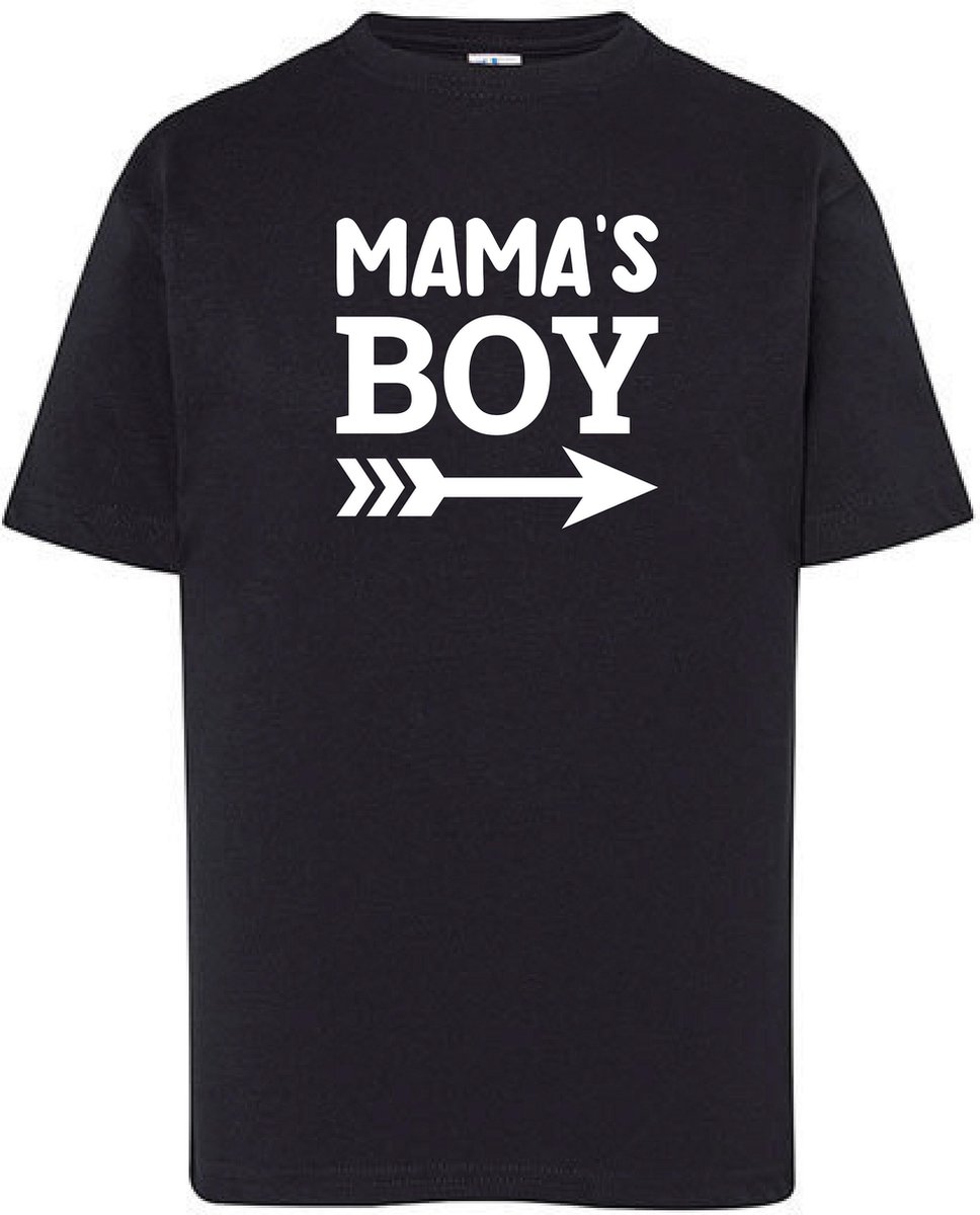 T-Shirts Mamas Boy-Zwart-92