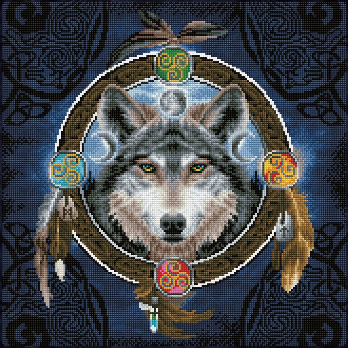 DD12.049  ® - 51,5x51,5cm Celtic Wolf Guide