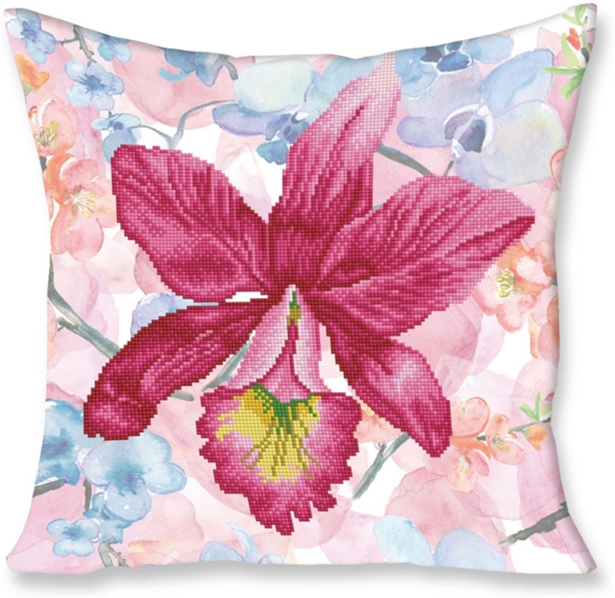DD16.010 Diamond Dotz® - 45x45cm Pillow Kit Sparkle Garden Pink (DD1906)