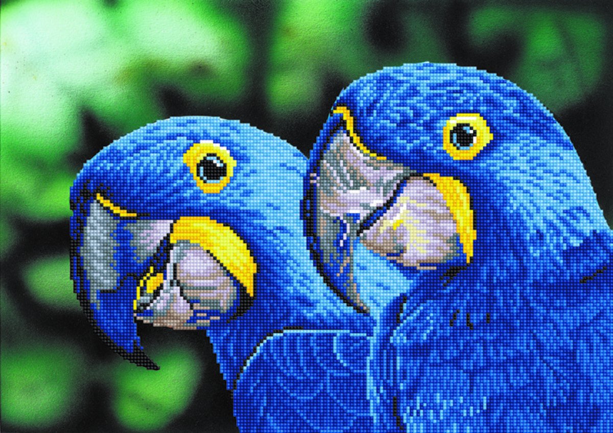 DD9.023 Diamond Dotz - Blue Hyacinth Macaws 52x37cm