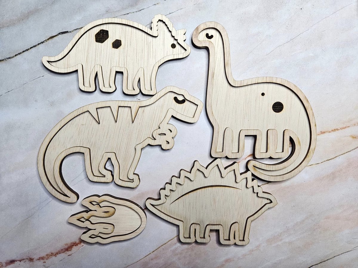 Houten dino vulvormen kit - speelrijst vorm - sensory, sensorisch speelgoed speelframe, speelbak - Montessori open-ended