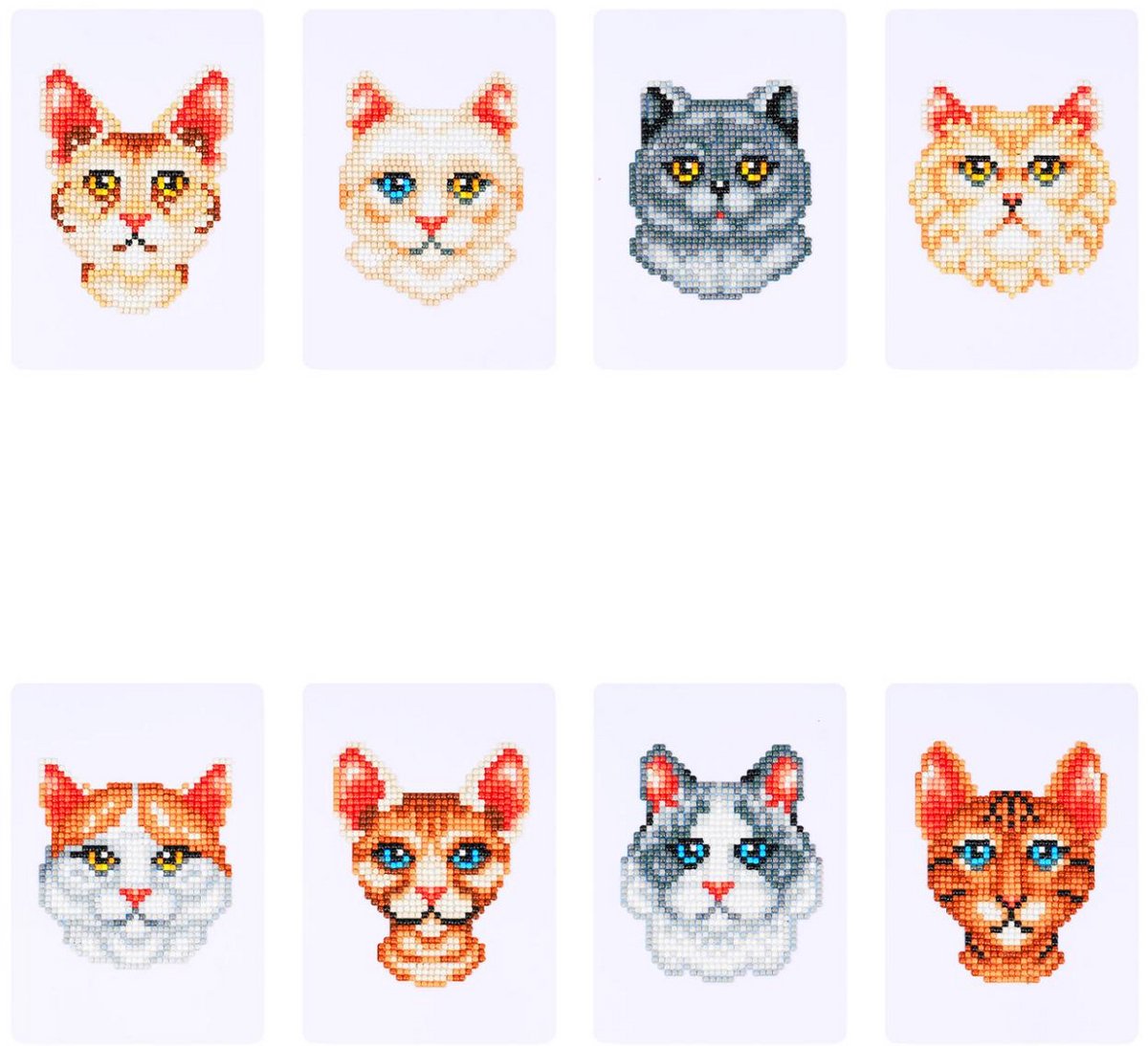 Minipaintings set van 8 - 041 - diamond painting - compleet pakket - Diamond painting by Wietske