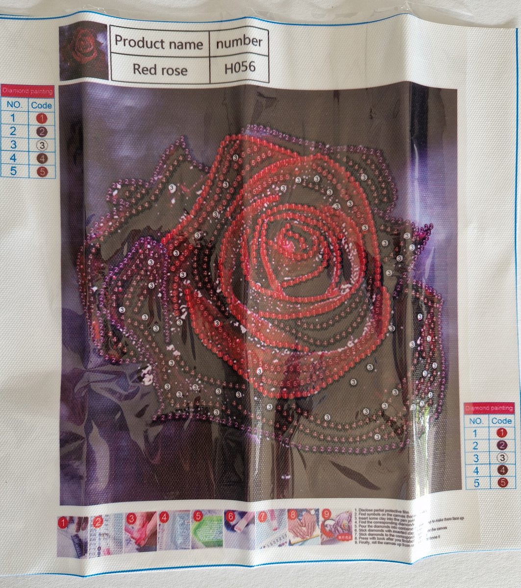 Diamond Painting Volwassen – Diamond painting Kinderen – Volledig pakket –Rode roos – 20x20cm - Diamond painting en accessoires – Hobby en creatief – Knutsel pakket