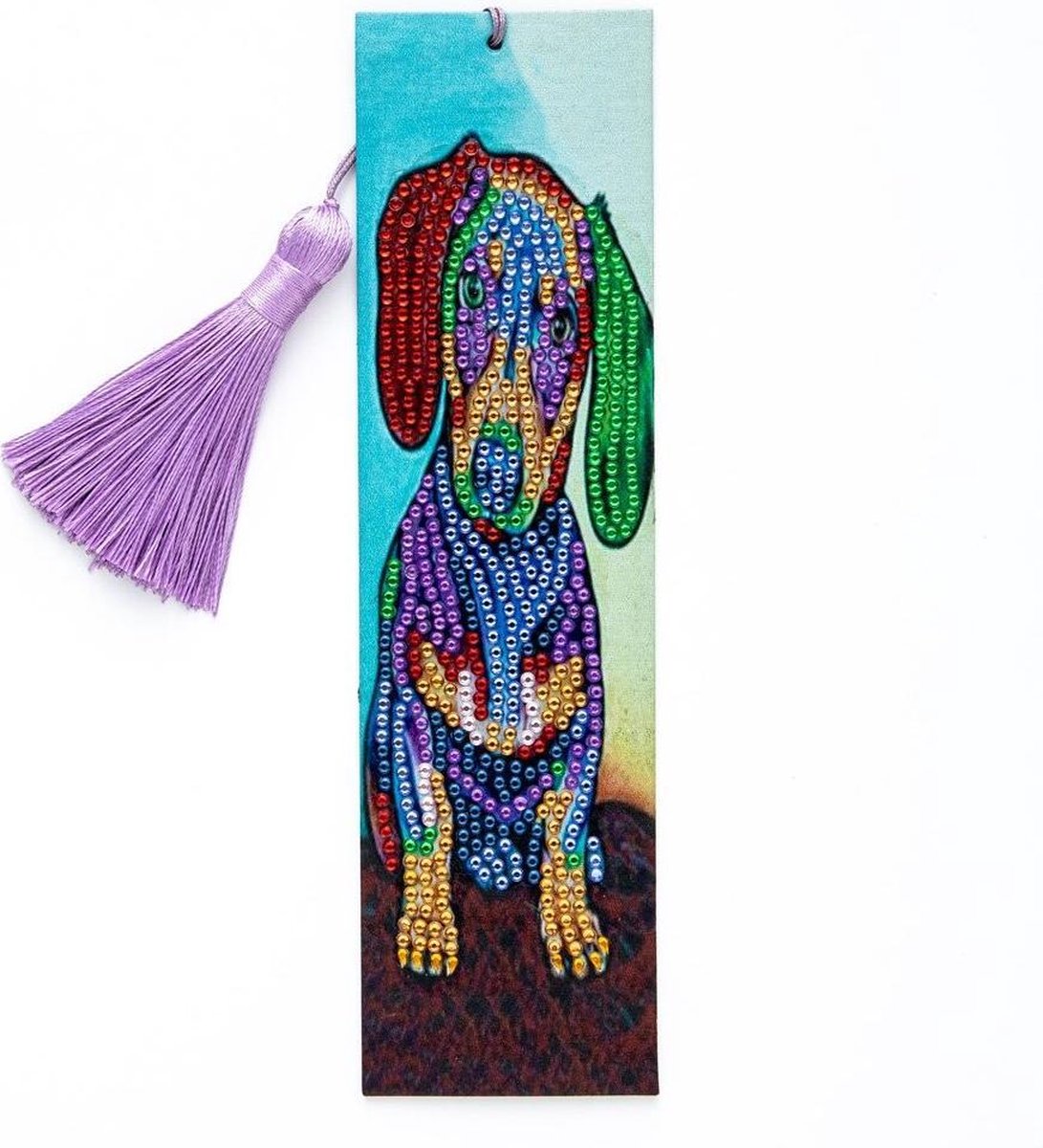 Diamond Painting Boekenlegger Teckel - Hond - Inclusief Steentjes - Gedeeltelijk te beplakken - Hobbypakket