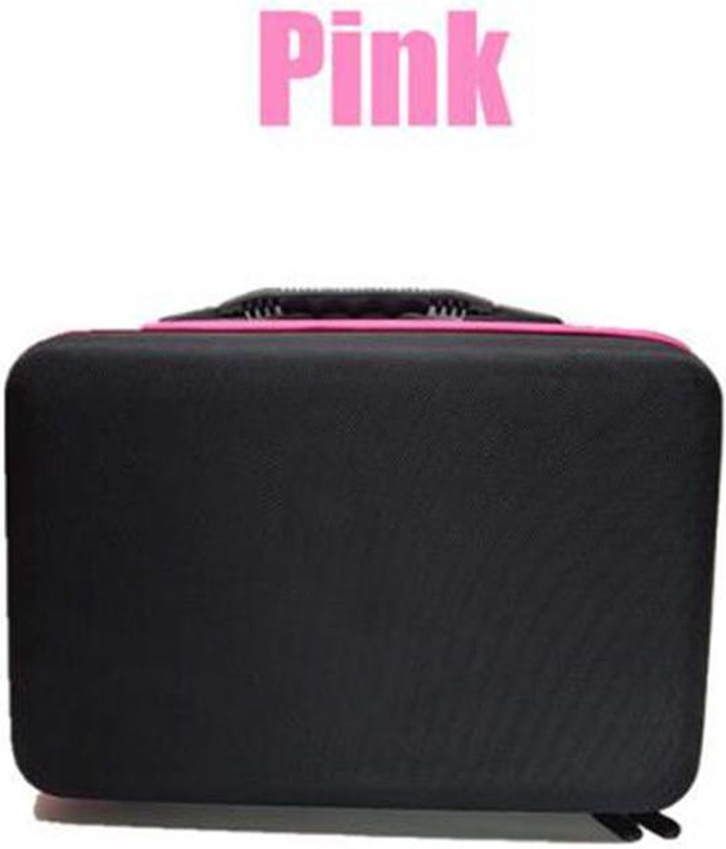 Diamond Painting Opbergdoos - Pink - 60 grote flesjes - Opbergkoffer voor steentjes - Stickers