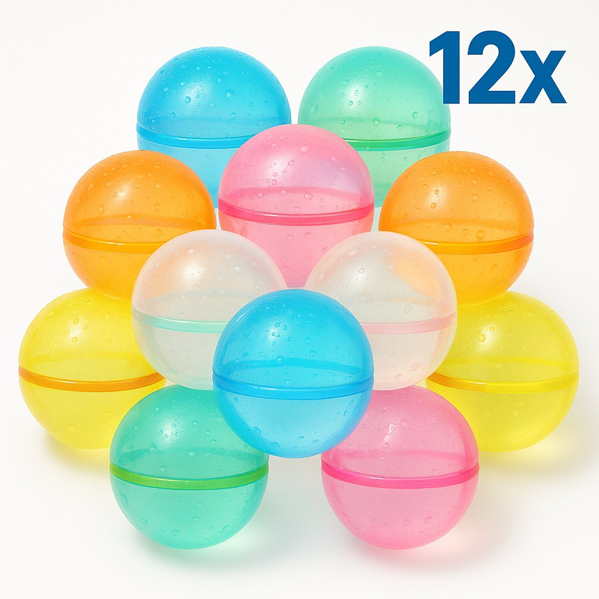 Dicadore - 12x Waterballonnen - Herbruikbare Waterballonnen - Zelfsluitende Waterballonnen - Navulbaar - Waterspeelgoed - Waterspeelgoed voor Buiten - Speelgoed - Duurzaam - 12 Stuks