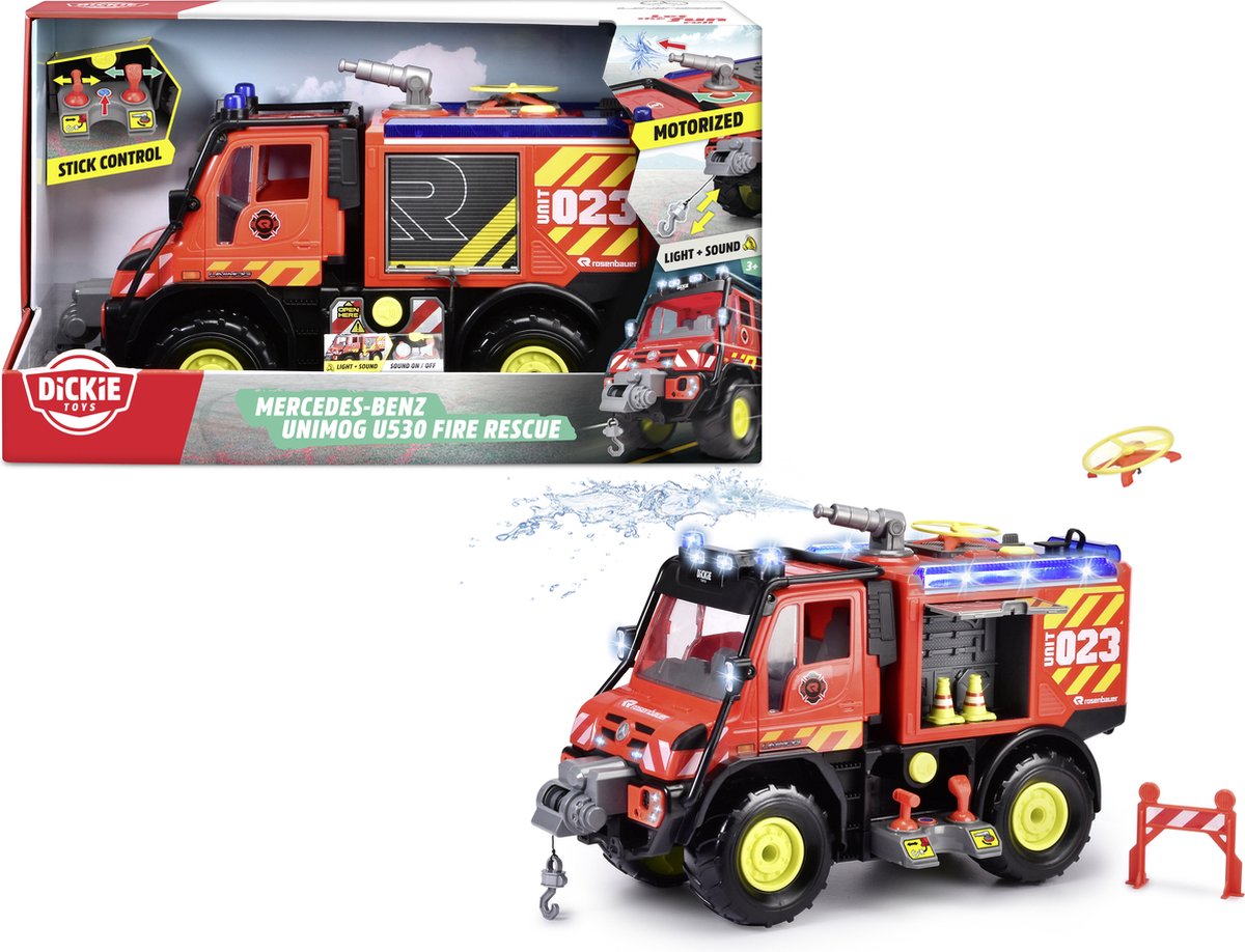   - Unimog U530 Fire Rescue - Brandweerwagen - trekhaak en waterpistool met afstandsbediening