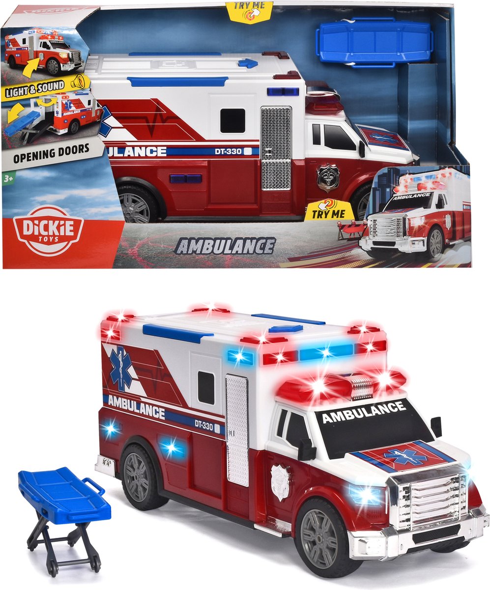 Dickie Toys - Ambulance - 33 cm - Licht en Geluid - Speelgoedvoertuig