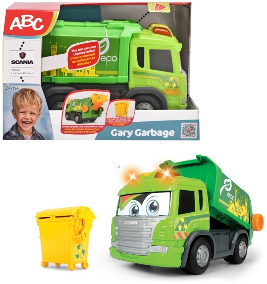 Dickie Toys Scania 25 Cm Recycling Vrachtwagen Geel