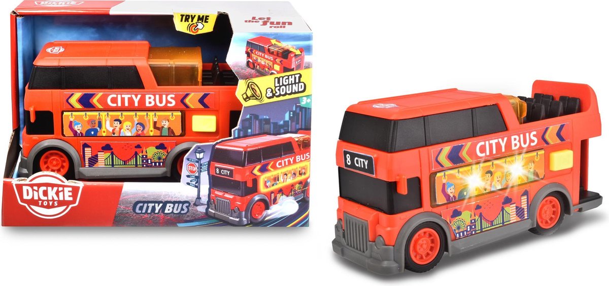 Dickie Toys Stadsbus - Licht en Geluid- Speelgoedvoertuig