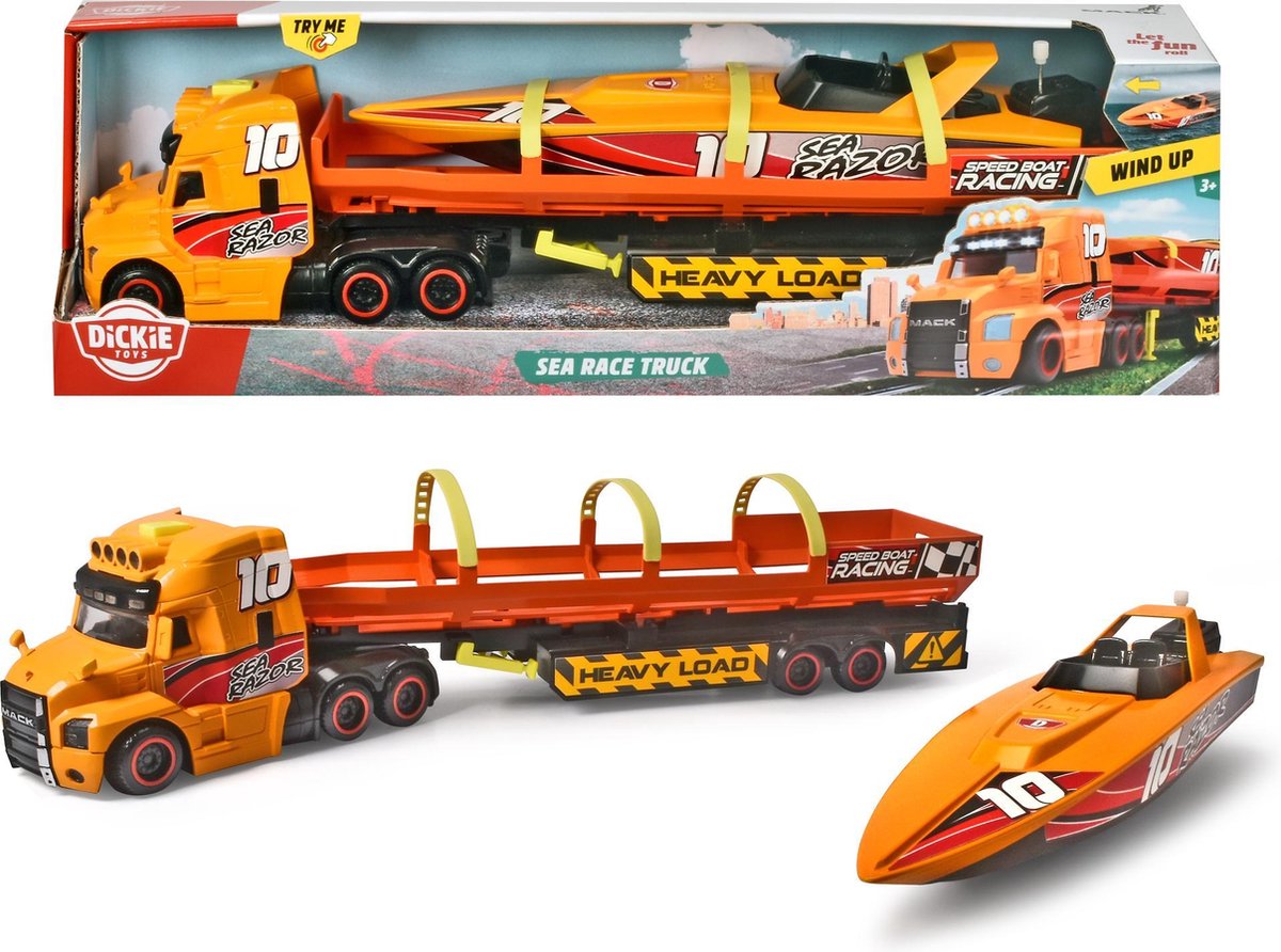 Dickie Toys Truck en Speedboot - 41 cm - Speelgoedvoertuig