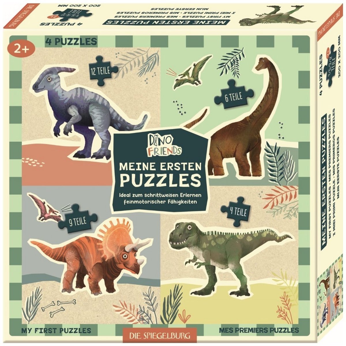 4 puzzels, dinos - Die Spiegelburg