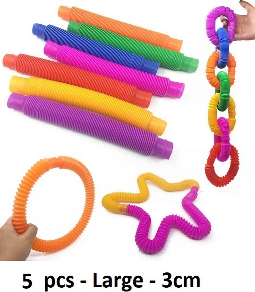 Wacky Pop Tube - 5 Stuks - Fidget Toy - Verschillende kleuren