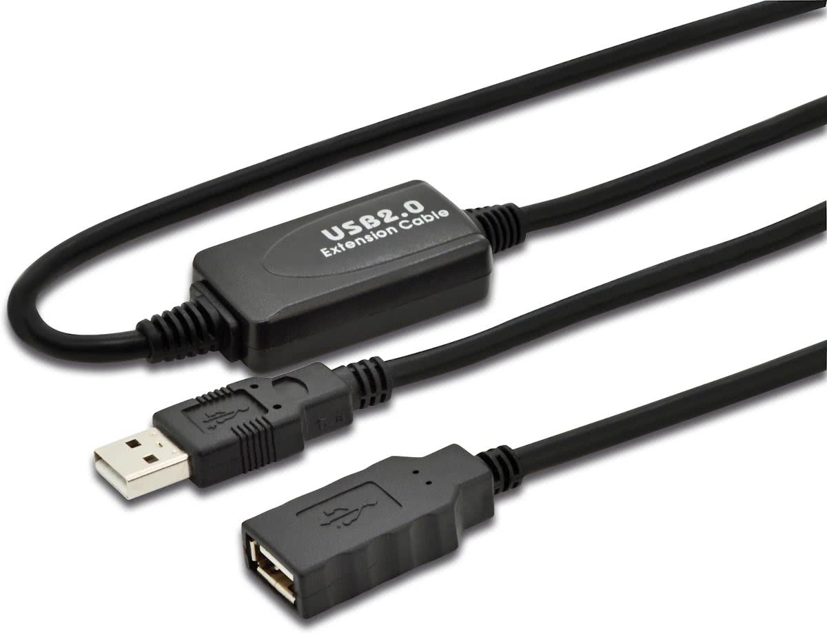 Digitus DA-73100-1 10m USB A Mini-USB A Mannelijk Vrouwelijk Zwart USB-kabel